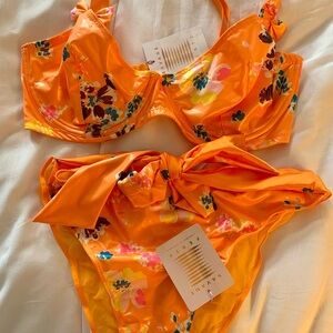 Savage X Fenty Bright Orange Floral Bikini